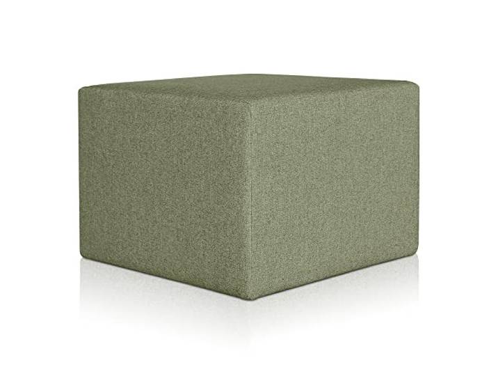 Deshome Pouf hocker Fußstütze 63x63x44 cm Wasserabweisender Stoff: Modernes Design Pouf für Sofa Wohnzimmer Schlafzimmer, Puff hocker, Pouffe Minerva Olivgrüne
