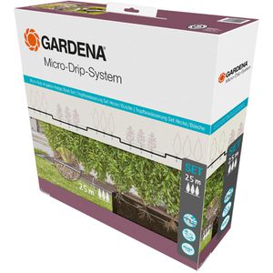 Gardena Micro-Drip-System Set Hecke, Sträucher 25m, ober- und unterirdisch, 13500-20, für Pflanzreihen