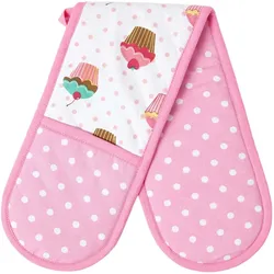 DOPPEL-OFENHANDSCHUH Cupcakes 18/84 cm, Baumwolle wattiert