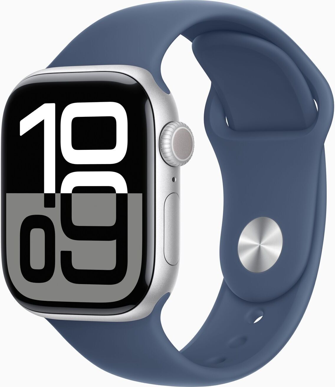 Apple Watch Series 10 Aluminium 42 mm (2024)   GPS   Silver   Sport Band M/L   Denim - Refurbished