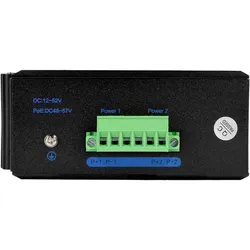LogiLink NS201 Industrieller Fast Ethernet Switch 8-Port 10/100 Mbps Hutschienenmontage PoE (8 Ports), Netzwerk Switch, Schwarz