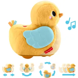 Fisher-Price 4-in-1 Knuddel- und Krabbel-Ente, Musikalisches Plüschspielzeug