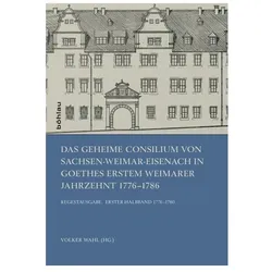 Das Geheime Consilium von Sachsen-Weima, Fachbücher von Volker Wahl