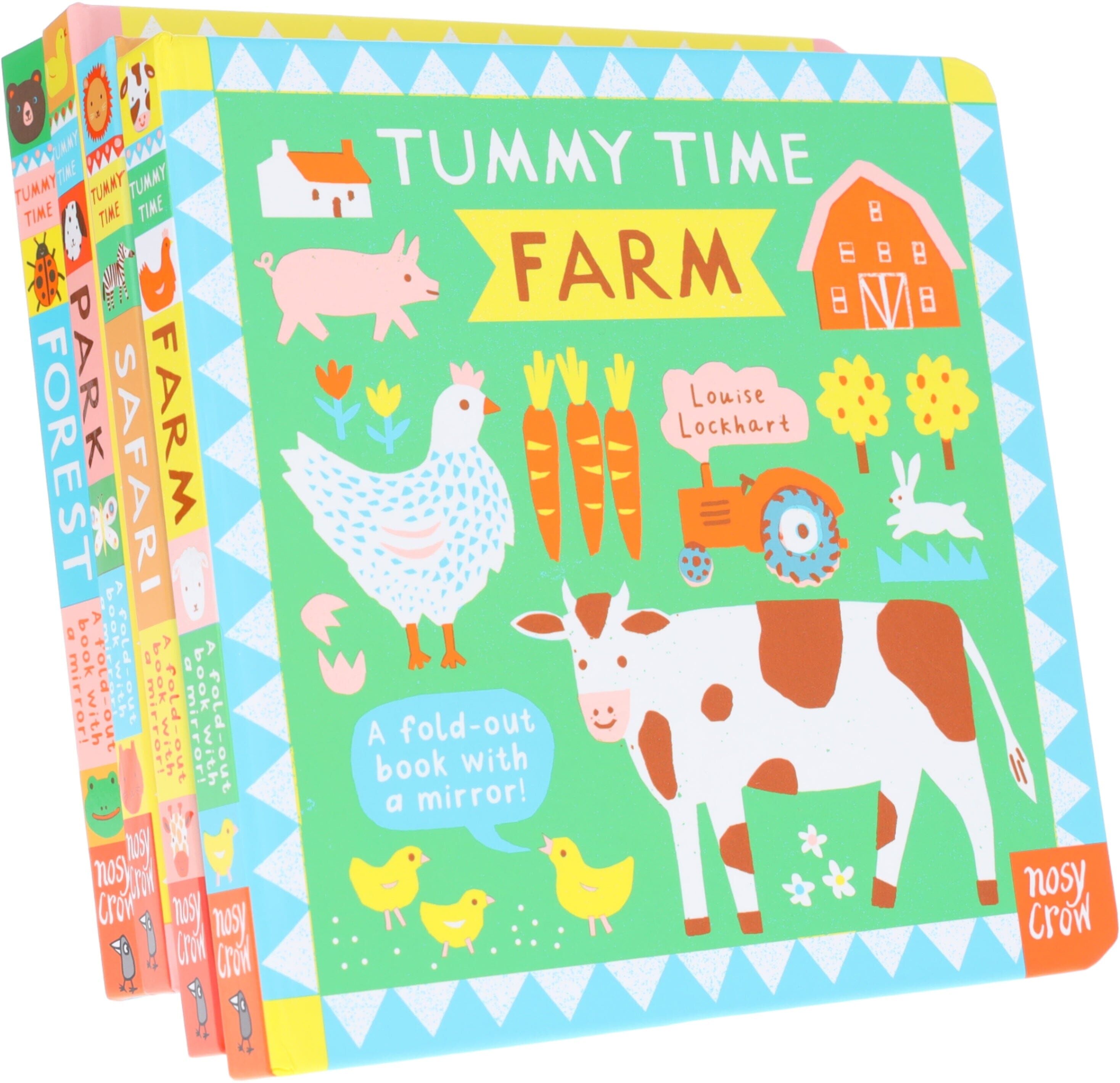 Tummy Time Series by Louise Lockhart 4 Books Collection Set - Ages 0-5 - Board Book (A Fold-out Book with a mirror!) Nosy Crow Ltd