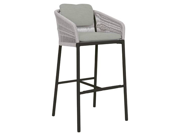 Stern Barsessel Jella Aluminium anthrazit Kordel Stone Kissenset