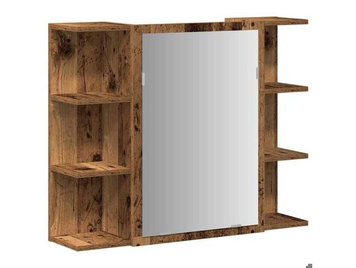 (32412)Armoire de salle de bains CHIC Armoire à miroir de salle de bain vieux bois bois d'ingénierie FR