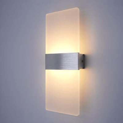 Inspire Curations Modern Minimalist LED Wall Lamp Aluminum Acrylic Indoor Sconce Lighting silver cool White(5500 7000k)