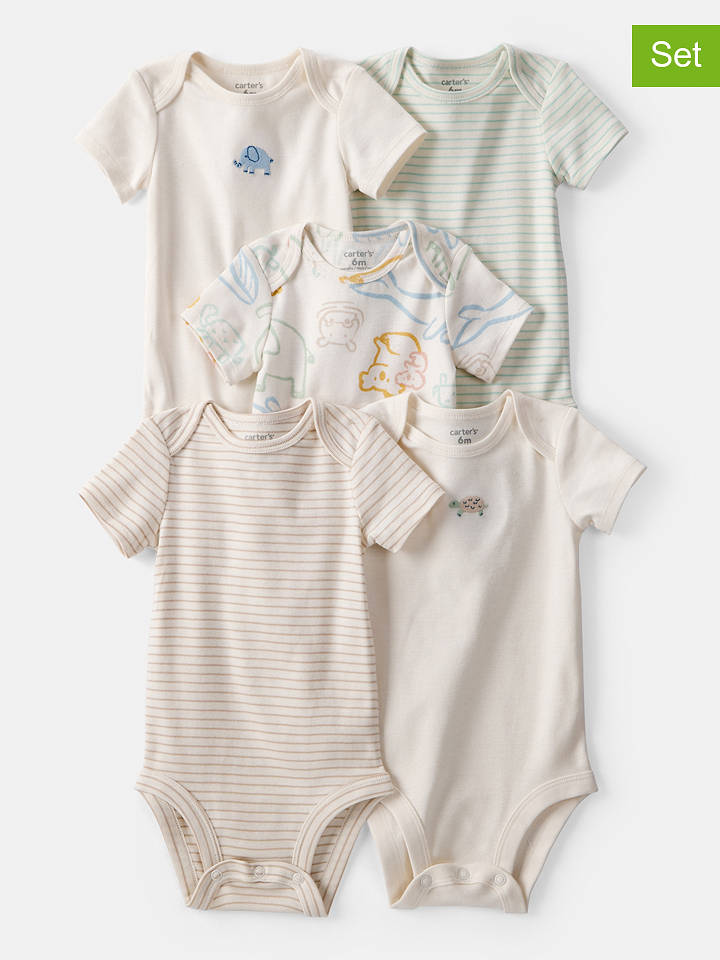 carter's 5er-Set: Bodys in Creme - 74
