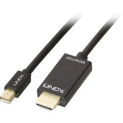 LINDY Mini-DisplayPort / HDMI Adapterkabel Mini DisplayPort Stecker, HDMI-A Stecker 2.00 m Schwarz 36927 DisplayPort-Kabel