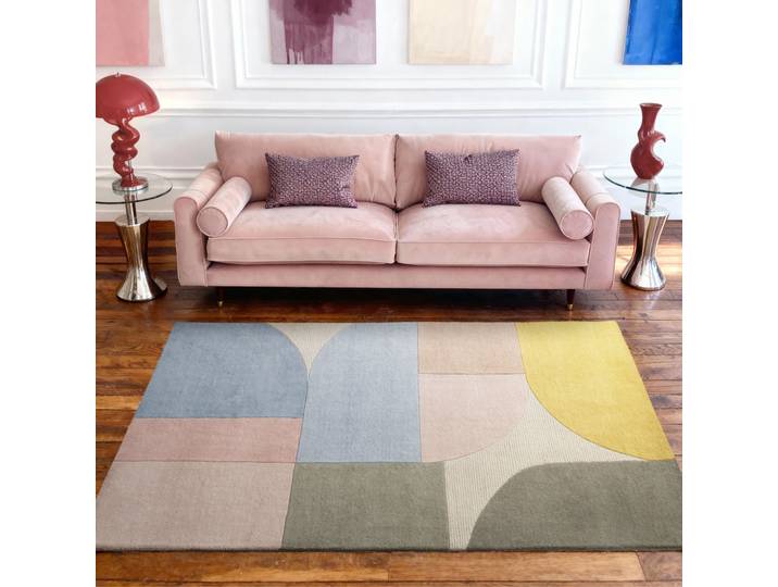 Wollteppich TED BAKER Piccadilly , bunt (creme multifarben), B:160cm H:17mm L:230cm, Wolle, Teppiche, Wollteppich, Wolle, Naturteppich, Handgemacht, Wohnzimmer, Schlafzimmer, bunt
