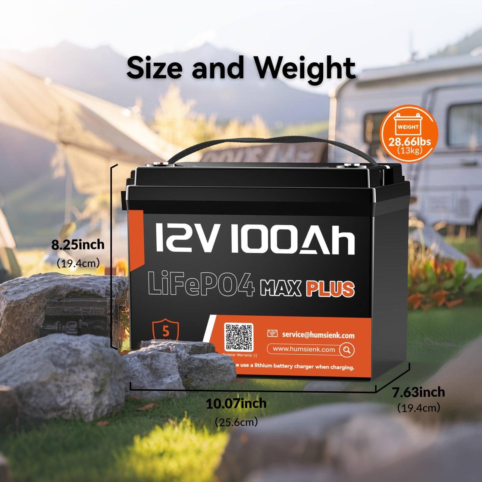 Selius Lithium Accu – 12V 100Ah Oplaadbare LiFePO4 Batterij voor Recreatievoertuigen en Zonne-opslag