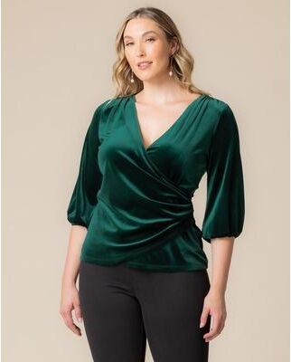 KIYONNA Odette Velvet Faux Wrap Top