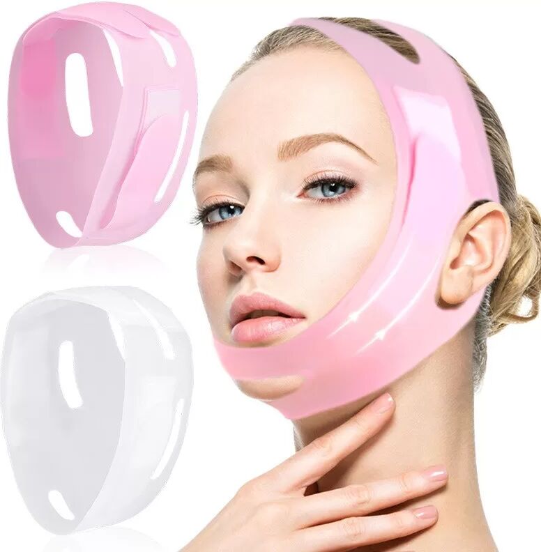 INF Masque Facial en Silicone pour Lifting et Raffermissement - Solution Anti-Âge Blanc