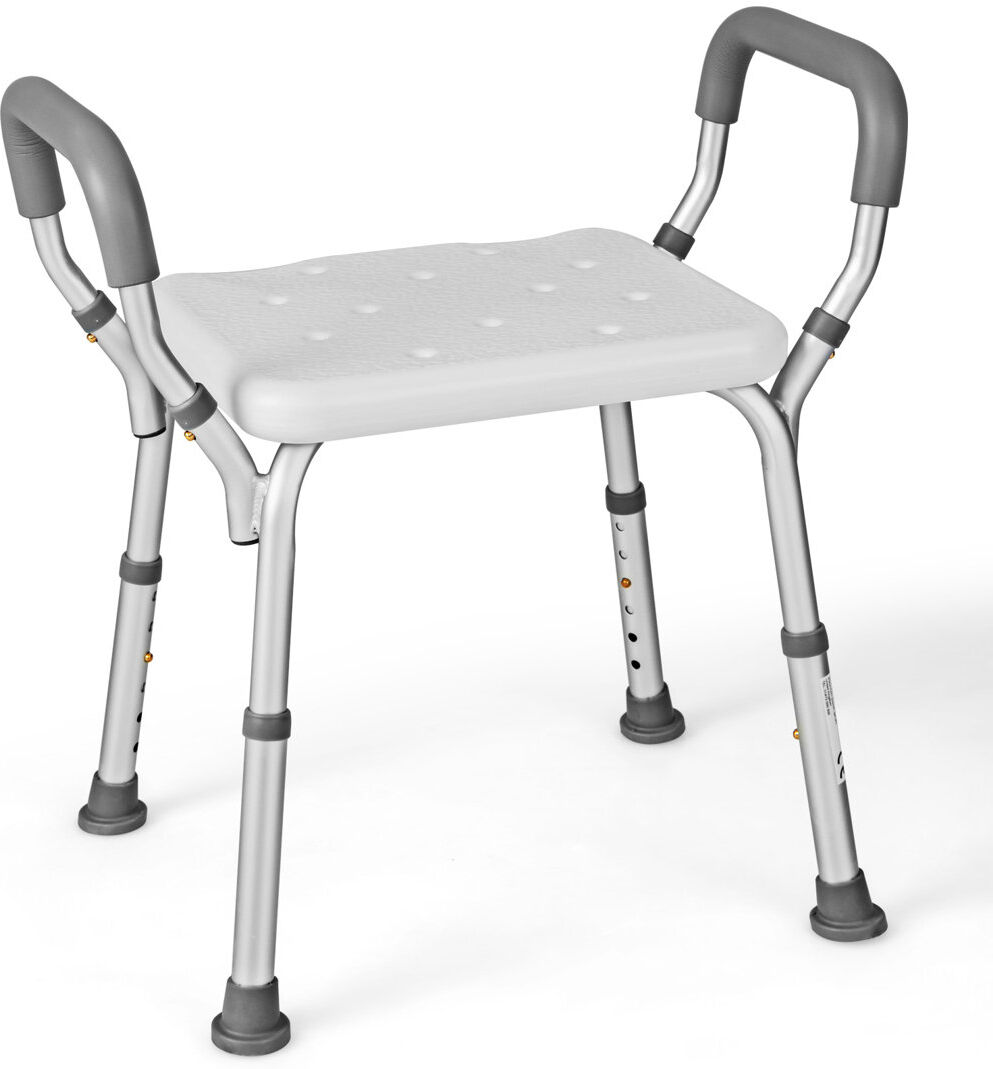 Belfry Bathroom Lael Transfer Bench Silver/White/Grey 67cm H X 59cm W X 41cm D