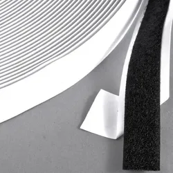 Flauschband selbstklebend auf Rolle mit 25 m 20 mm | schwarz, Nylon, Polyester