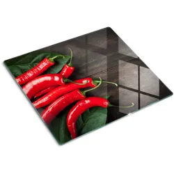 GLASPLATTE 60x52 cm Chilischoten