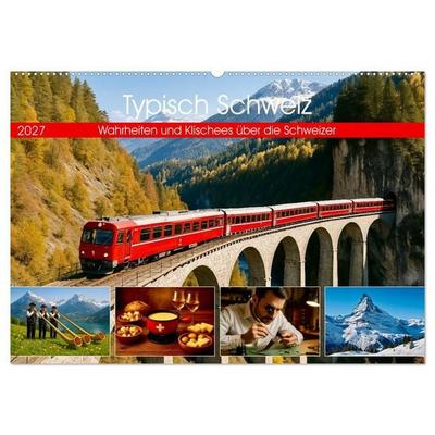 Typisch Schweiz (Wandkalender 2027 DIN A2 quer), CALVENDO Monatskalender