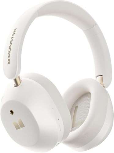 Monster MS-Persona6W Draadloze Bluetooth 6.0 over-ear hoofdtelefoon met ANC en HiFi stereo-audio, wit