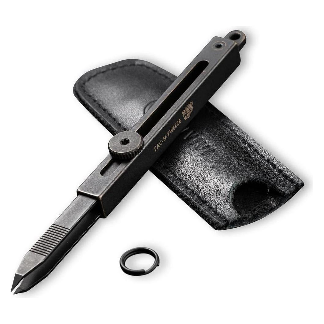 Civivi Taschenmesser mit Messinggriff und Lederetui (58916561)