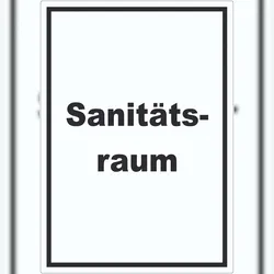 HB-Druck Sanitätsraum Aufkleber mit Text Krankenzimmer hochkant A6 (105x148mm)