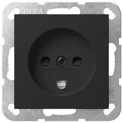 Gira Dänische Steckdose 16 A 250 V~ 107-2-D1, DK 1-1b mit Shutter (schwarz matt)
