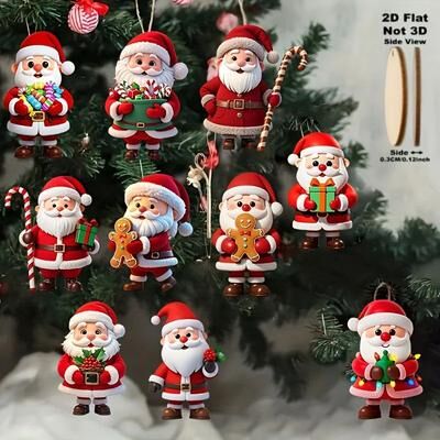 Uplift Treasures Christmas Wooden Gingerbread Man Tree Hanging Ornaments Set Christmas Wooden Gingerbread Man Tree Hanging Ornaments Set
