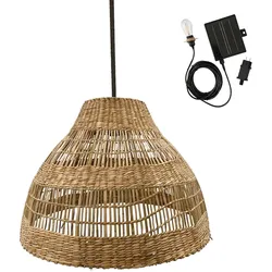 Lumisky MERIDA Solar-Pendelleuchte, 34 cm hoch, 5 m Seegras Beige