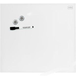 Nobo Glas-Magnettafel 1903956 Diamond, inkl. 2 Magnete, glänzend, weiß, mit Metallrückwand, 30 x 30 cm