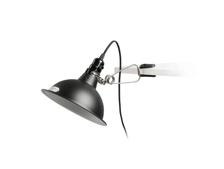 FARO BARCELONA Klemmleuchte Pepper, schwarz, für Wohn- / Esszimmer, Metall, Industrielles Design