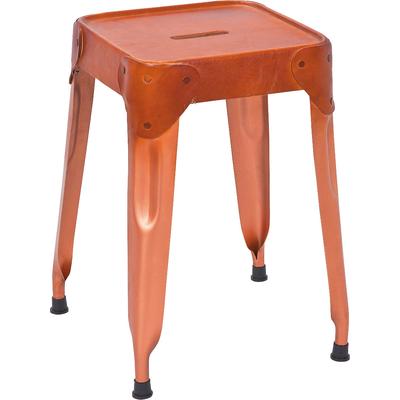 Hocker INTER LINK "Reema Sitzhocker 4er Set, Metall & Leder, Kupfer Industrial", braun (kupferfarben), B:35cm H:45cm T:35cm, Hocker, Hocker, Stapelbar, Platzsparend, BxTxH: 35 x 35 x 45 cm