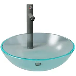 vidaXL, Waschbecken, Gemmrigheim (Grauer Wasserhahn) (420 mm, 420 mm)