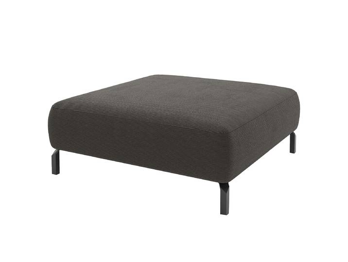 Repose-pieds 46cm Noir Velours côtelé fin Feena: Anthracite