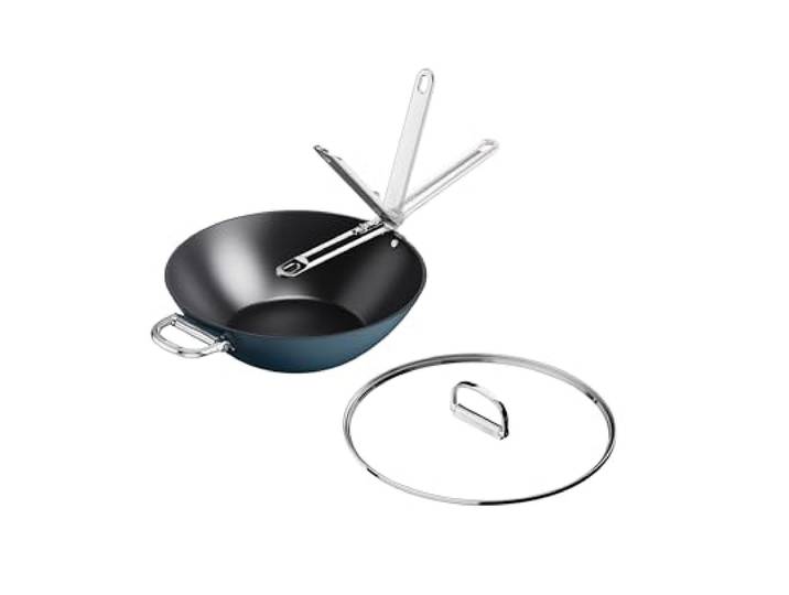 Joseph Joseph Space 32 cm Antihaft-Wok mit klappbarem Griff und Deckel