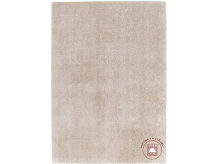 Teppich Etienne leinenfarbig Einfarbig Recycled Polyester 200 x 140 cm - Teppich