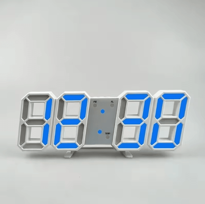 Uplift Curations 3D LED Digital Wall Clock Alarm Time Date Temperature Display Modern Desk And Wall Clock 06