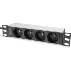 Digitus 10" Steckdosenleiste mit Aluminiumprofil, 4-fach CEE 7/5 Steckdosen