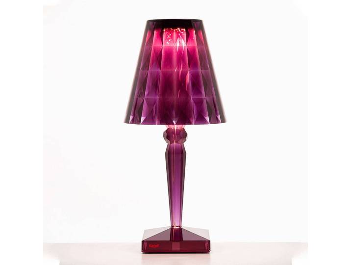 Kartell Big Battery - Tafellamp IP54, pruim Battery, dimbaar, paars / roze / rose, Kunststof, Design