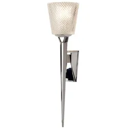 Wandleuchte Lampe Fackelleuchte LED Treppenhauslampe Flurleuchte Chrom Glas