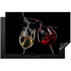 HERDABDECKPLATTE Rotwein - Weißwein - Glas - Schwarz Abdeckung Ceranfeld 81.2x52 cm