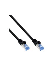 InLine Patchkabel Cat.6A S/FTP TPE flexibel schwarz 0,3m PIMF SFTP 0,3 m halogenfrei Kupferdraht (74833S)