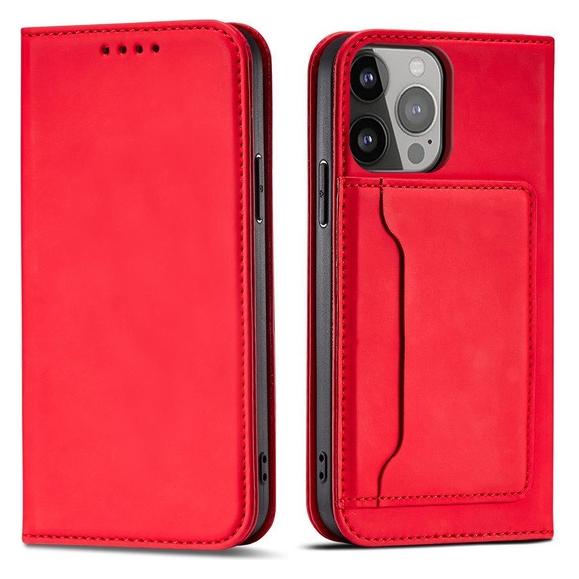 Hurtel Magnet Card Case Hülle für Samsung Galaxy S23+ Flip Cover Wallet Stand rot (Samsung Galaxy S23+) (1404978613)