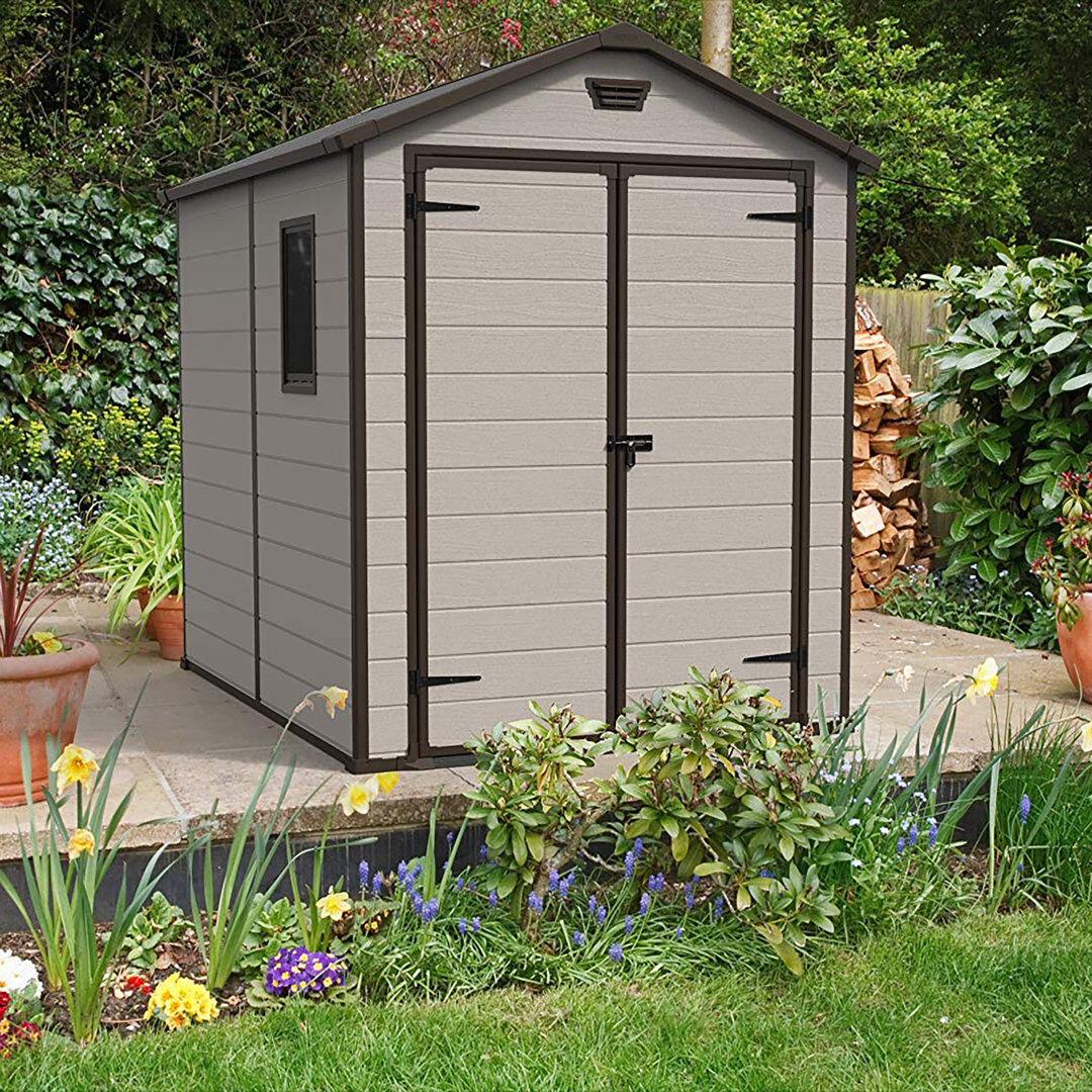 Keter Manor Shed 6x8ft - Brown/Beige Beige;Brown 185.5cm W X 236.8cm D X 227cm H