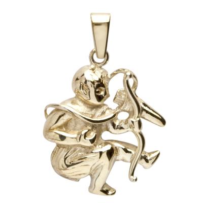 Kettenanhänger OSTSEE-SCHMUCK "- Tierkreiszeichen Schütze - Silber 925/000, vergoldet -" Gr. 26, gold (goldfarben, gelb), Schmuckanhänger, Damen, Silber 925 (Sterlingsilber), Kettenanhänger
