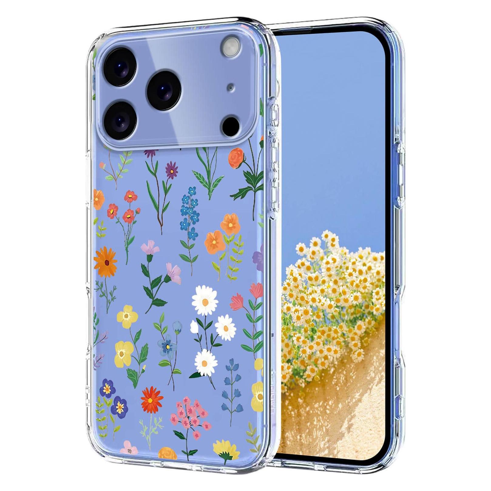 Cover-Discount iPhone 17 Pro - Silikon Gummi Hülle Blumen (Apple iPhone 17 Pro) (62883955)