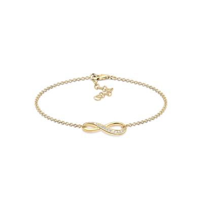 Armband ELLI "Infinity/Unendlichkeit mit Zirkonia 925 Silber", gold, Armbänder, Damen, 19cm,mit Steinen, Silber 925 (Sterlingsilber), Armband