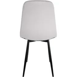 CLP 4er Set Esszimmerstühle Napier Samt - Farbe: creme, Material: Samt