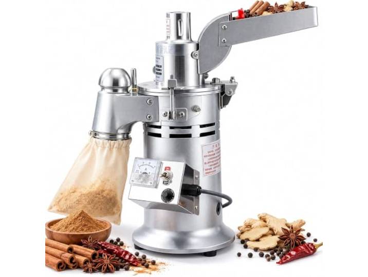 1500w Elektrische Getreidemühle, 20000 U/min Edelstahl Gewürzmühle Mit 60–180 Mesh Sieben, Gewerbliche Pulvermühle Für Getreide, Gewürze Und Trockene Zutaten