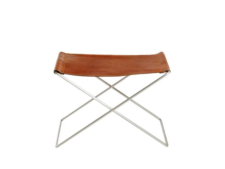 OX Denmarq Tabouret OX Stool cuir cognac, acier inoxydable
