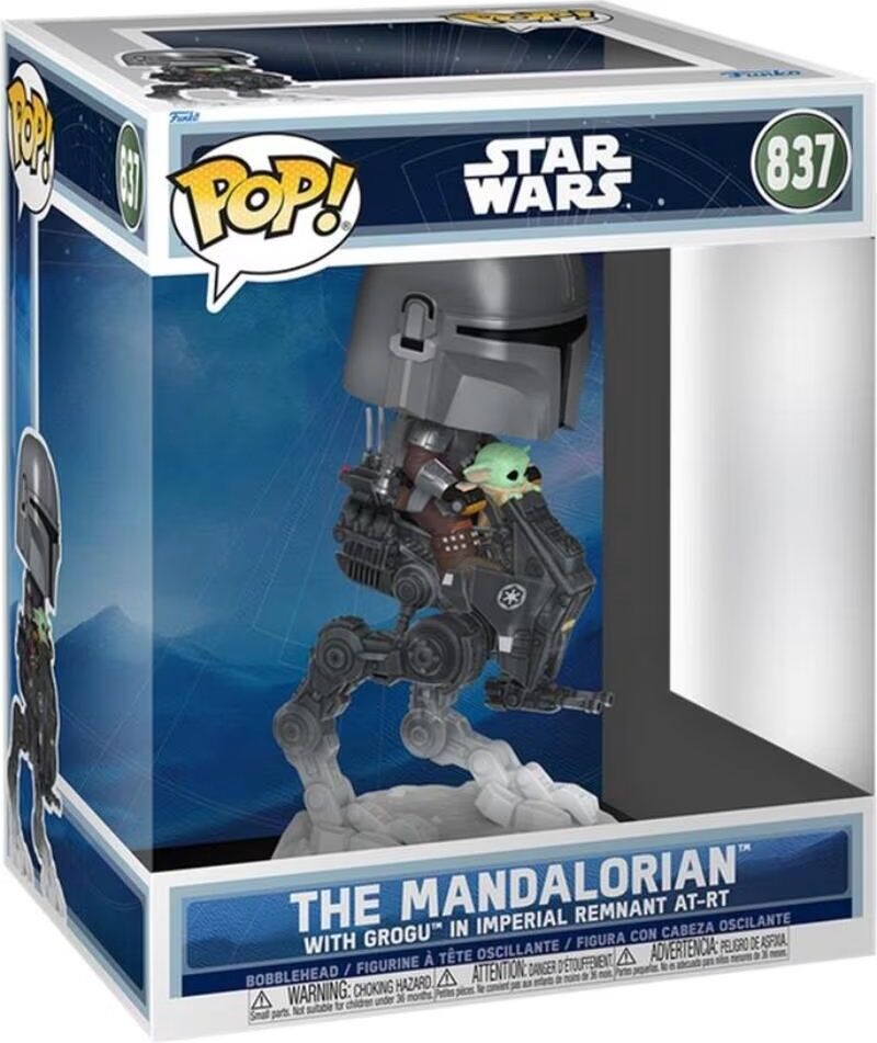 Funko Pop! Star Wars Rides Deluxe The Mandalorian Con Grogu En Imperial Remnant At-Rt 837 Talla Única Unisex