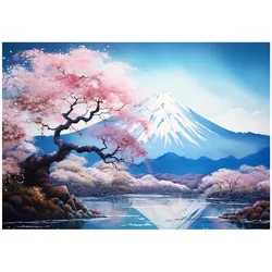 FOTOTAPETE Berge Aquarell Vlies Tapete Wohnzimmer 400x280